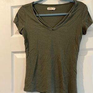 Hollister Green Fitted Cap Sleeve Tee